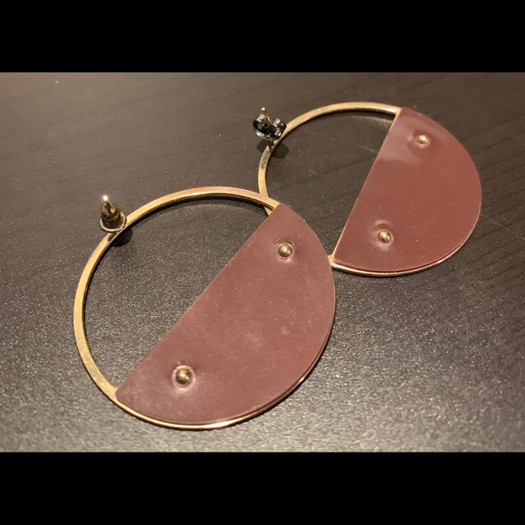 Perroquet Hoop Earrings, Reversible Leather, comes with its own pouch. Full set! - Picture 4 of 6